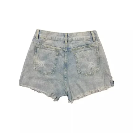 Women Fashion Sexy Side Zipper Ripped Denim Shorts - Image 3