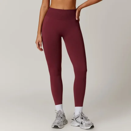 Women Yoga Solid Color High Waist Sports Leggings - Image 4