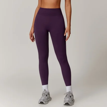 Women Yoga Solid Color High Waist Sports Leggings - Image 5