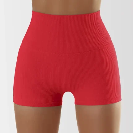 Women Fashion Solid Color Seamless Breathable High Waist Yoga Sports Shorts - Image 8